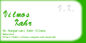 vilmos kahr business card